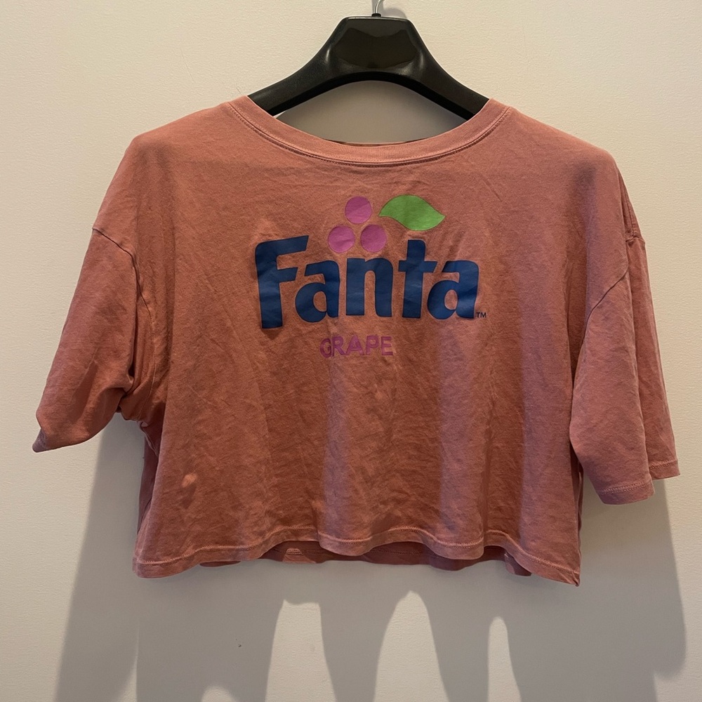 Wildfox Fanta Mauve Short Sleeve Cropped Tee 100% Cotton